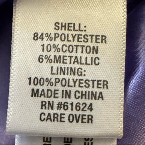 Laura Ashley purple shiny 3/4 sleeve zipper jacket size large L
 b7 - Picture 3 of 5